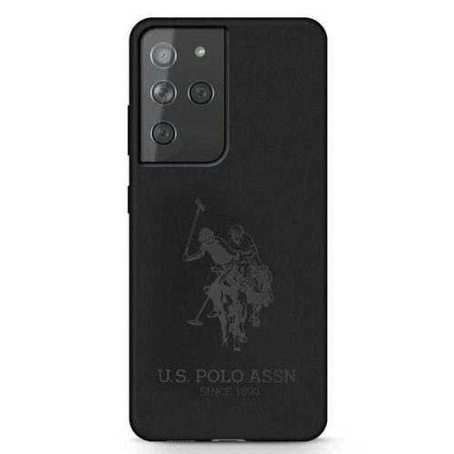 US Polo hátlap, tok USHCS21LSLHRTBK Samsung Galaxy S21 Ultra G998 Silicone On Tone, fekete
