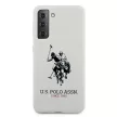 US Polo hátlap, tok USHCS21MSLHRWH Samsung Galaxy S21+ G996 Silicone Logo, fehér