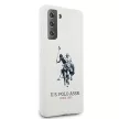 US Polo hátlap, tok USHCS21MSLHRWH Samsung Galaxy S21+ G996 Silicone Logo, fehér
