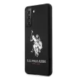 US Polo hátlap, tok USHCS21SSLHRBK Samsung Galaxy S21 G991 Silicone Logo, fekete
