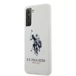 US Polo hátlap, tok USHCS21SSLHRWH Samsung Galaxy S21 G991 Silicone Logo, fehér