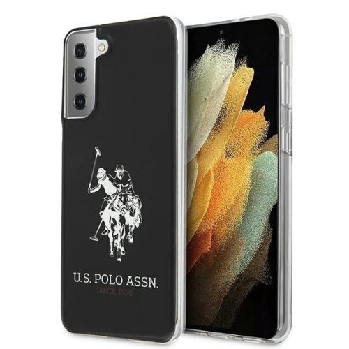 US Polo hátlap, tok USHCS21STPUHRBK Samsung Galaxy S21 G991 Shiny Big Logo, fekete