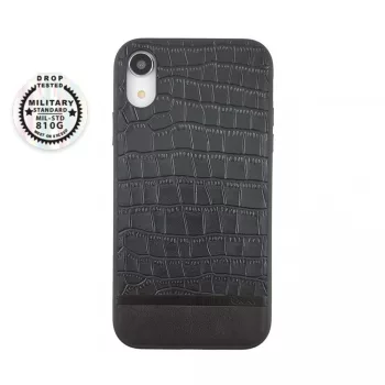   Uunique iPhone Xr Mode Luxe Croc II Hard Shell hátlap, tok, fekete
