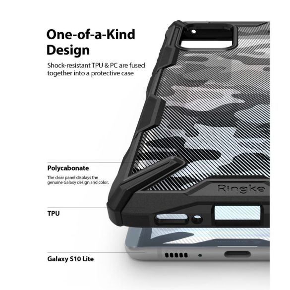 Ringke Fusion X Samsung Galaxy S10 Lite/A91 hátlap, tok, mintás, fekete