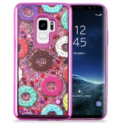   Zizo Liquid Glitter Star Case Samsung Galaxy S9, fánk mintás, rózsaszín