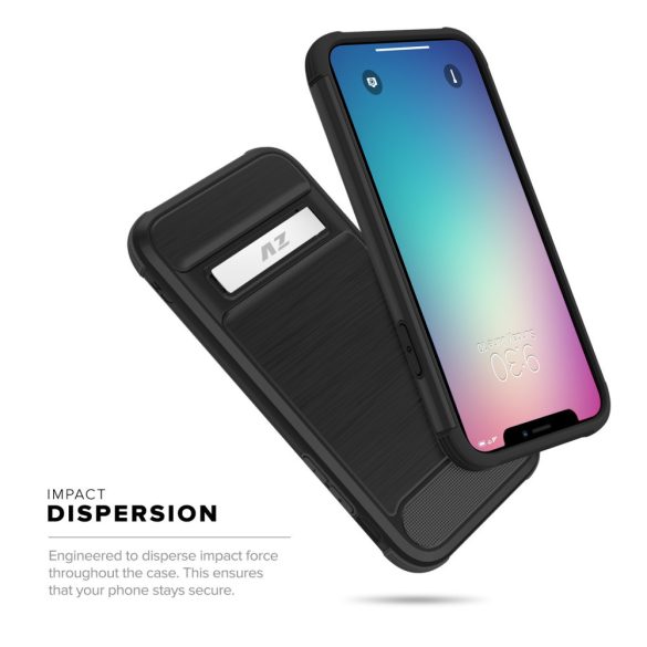 Zizo Hybrid Case iPhone Xs Max hátlap, tok kitámasztóval, fekete