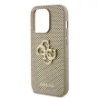 Guess PU Perforated 4G Glitter Metal Logo tok iPhone 14 Pro Max, arany