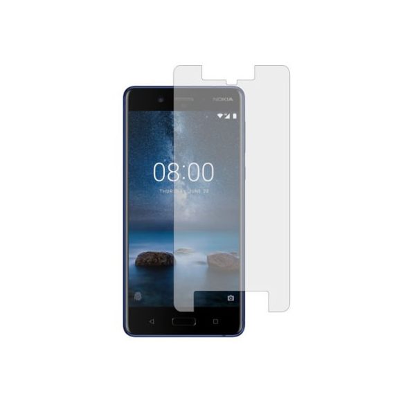 Log-on Nokia 8 kijelzővédő edzett üvegfólia (tempered glass) 9H keménységű (nem teljes kijelzős 2D sík üvegfólia), átlátszó