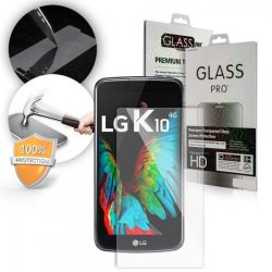   LG K10 kijelzővédő edzett üvegfólia (tempered glass) 9H keménységű (nem teljes kijelzős 2D sík üvegfólia), átlátszó