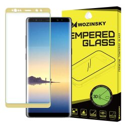   Wozinsky Samsung Galaxy Note 8 3D teljes kijelzős edzett üvegfólia (tempered glass) 9H keménységű, arany
