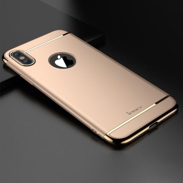 iPaky 3 in 1 iPhone X/Xs 3 Piece Design elő-hátlap tok, arany
