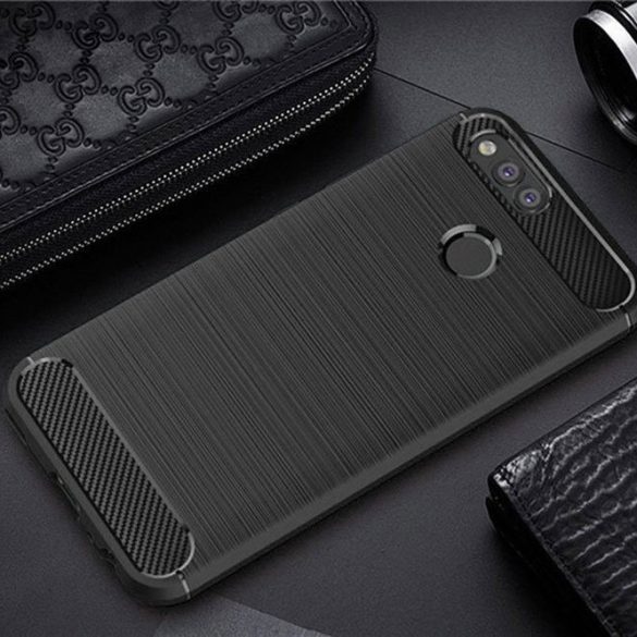 Carbon Case Flexible Honor 7X hátlap, tok, fekete