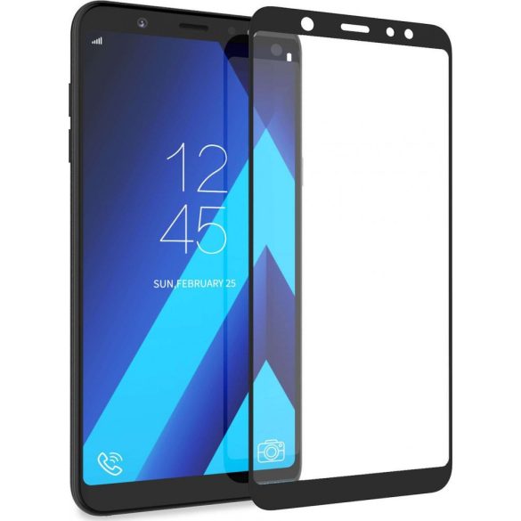 Wozinsky Samsung Galaxy A6 (2018) 5D Full Glue teljes kijelzős edzett üvegfólia (tempered glass) 9H keménységű, tokbarát, fekete